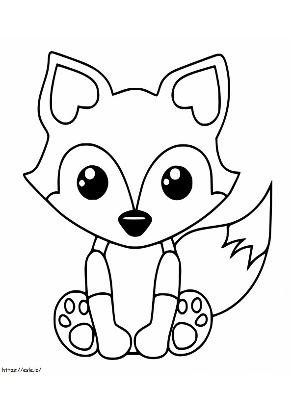 Ilmainen Cute Fox värityskuva