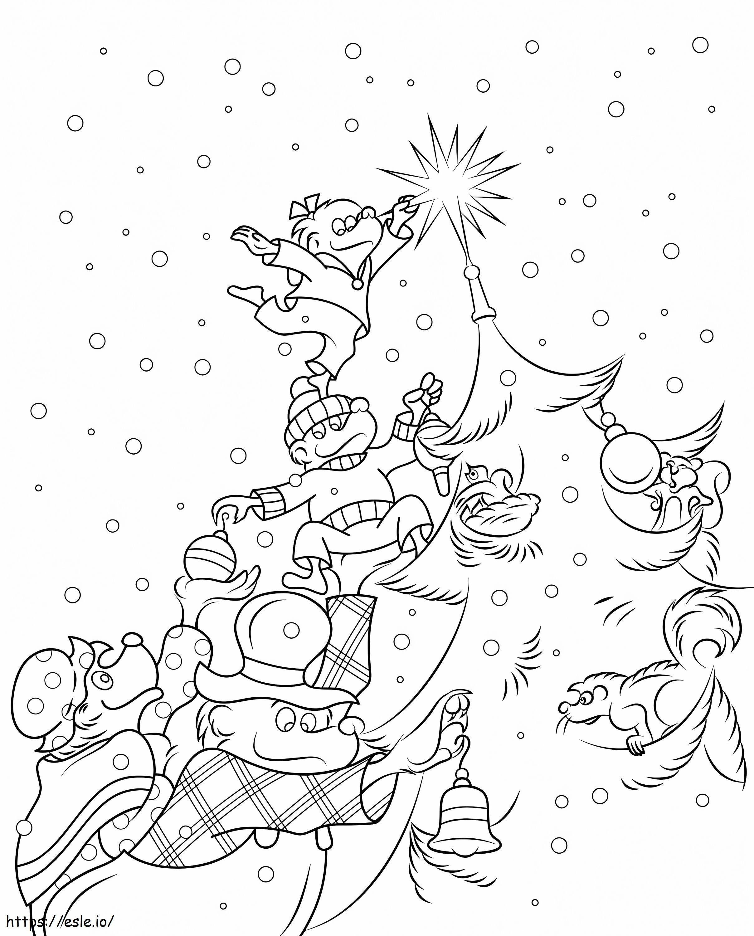 Coloriage Sapin de Noël ours Berenstain à imprimer dessin