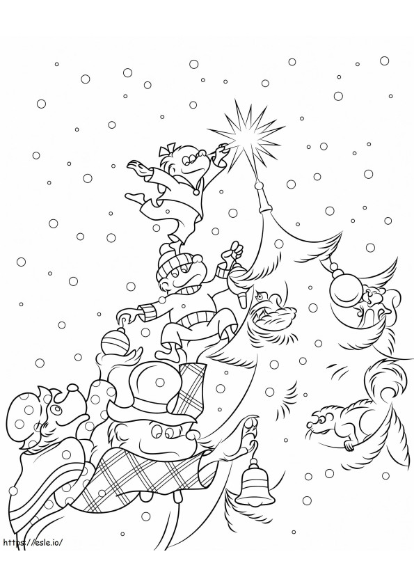 Berenstain Bears Christmas Tree coloring page