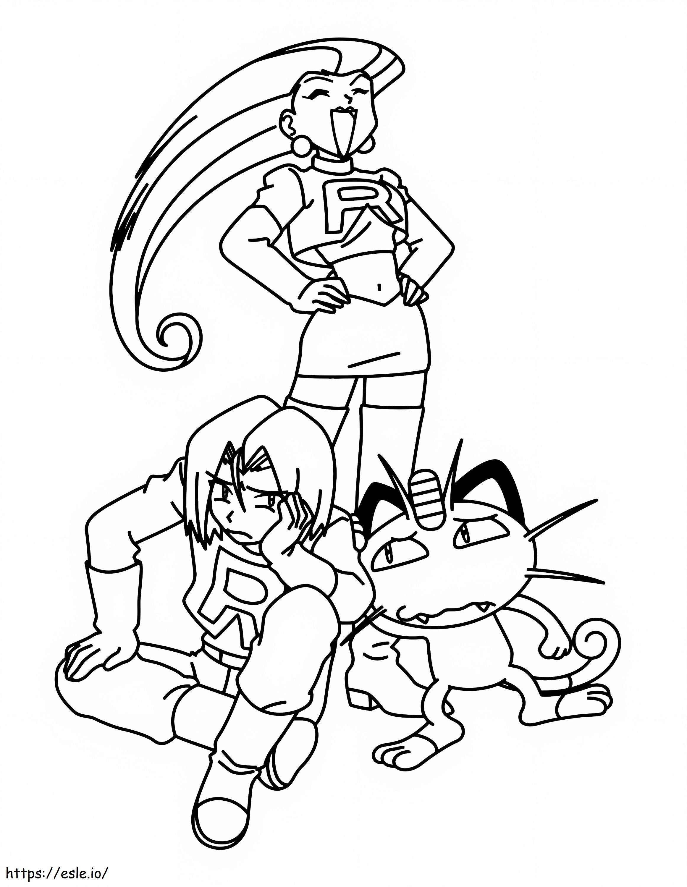 Funny Team Rocket Coloring Page