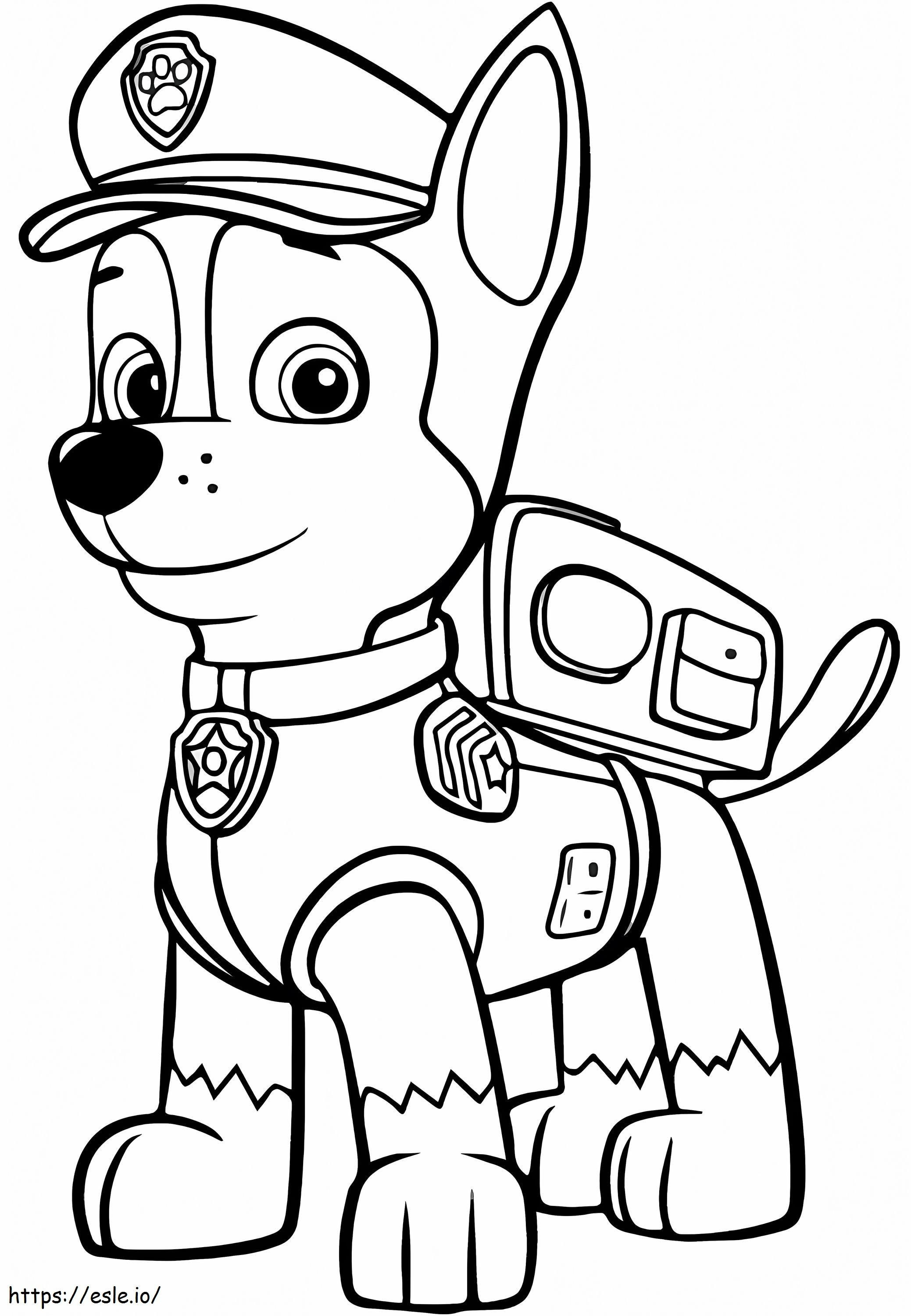 Paw Patrol Chase A4 coloring page