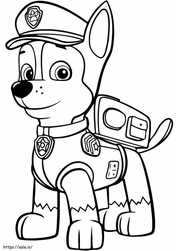 Paw Patrol Chase A4 coloring page