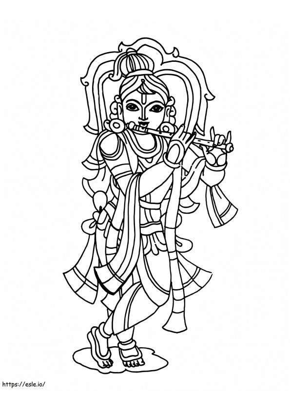 Lord Krishna coloring page