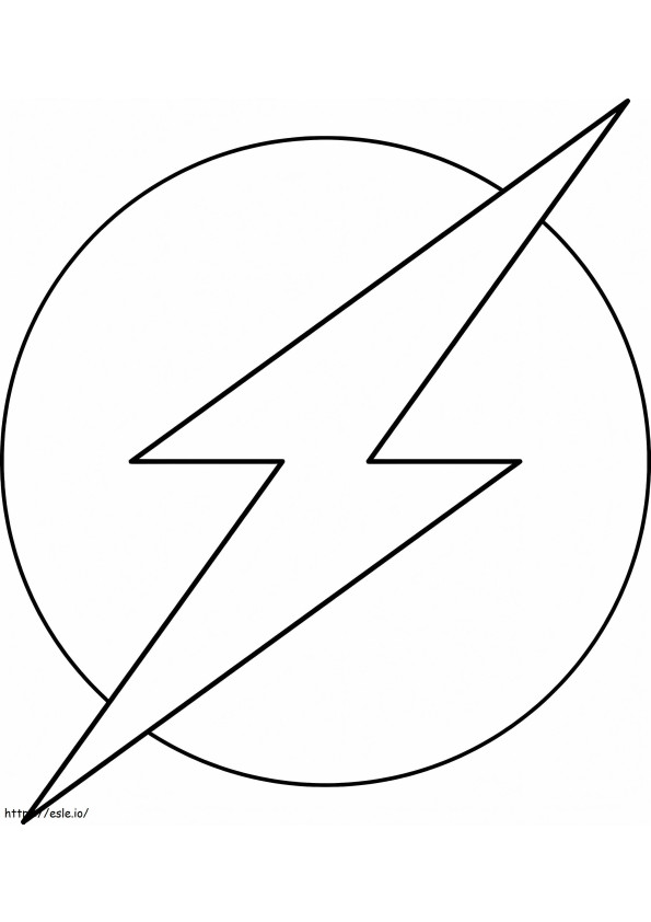 Het Flash-logo kleurplaat kleurplaat