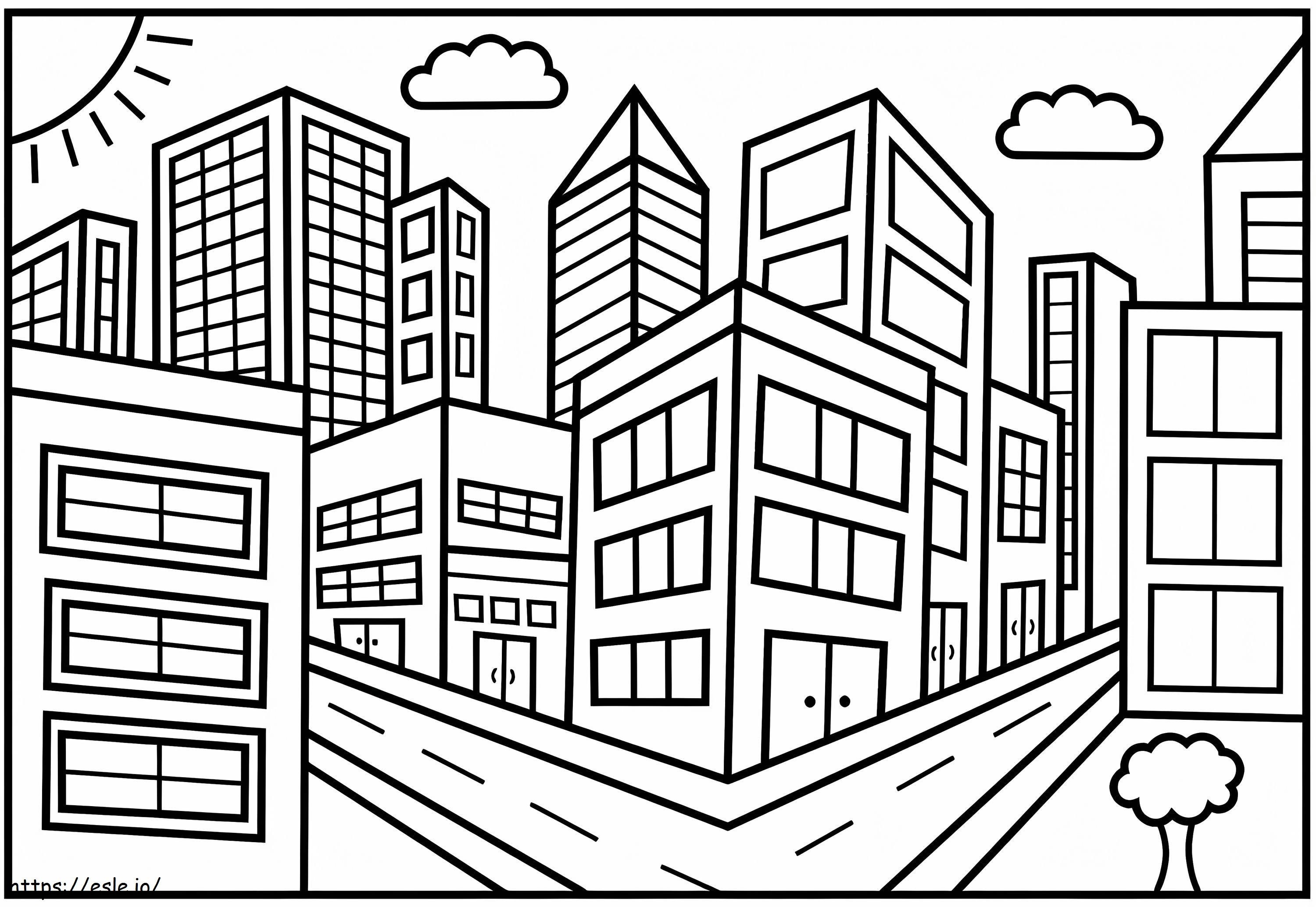 Basic City Building coloring page