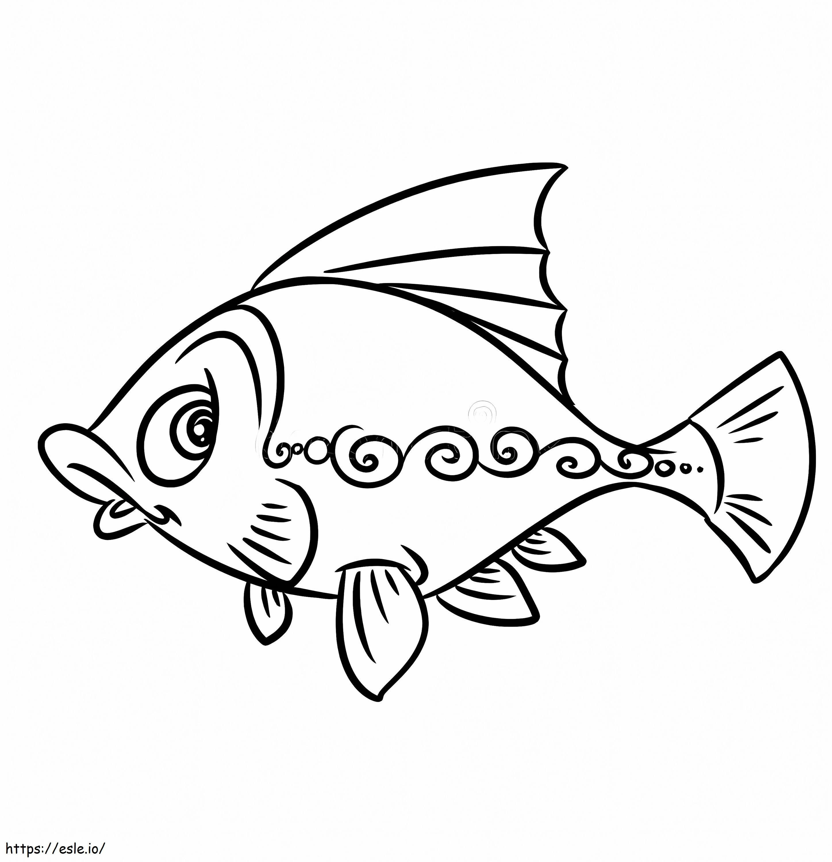 Coloriage Motif de poisson à imprimer dessin