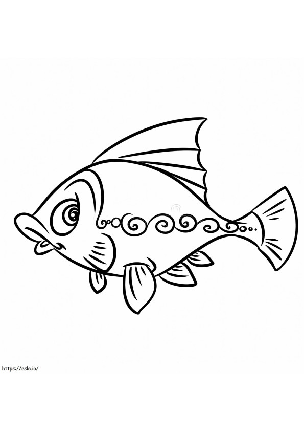 Coloriage Motif de poisson à imprimer dessin