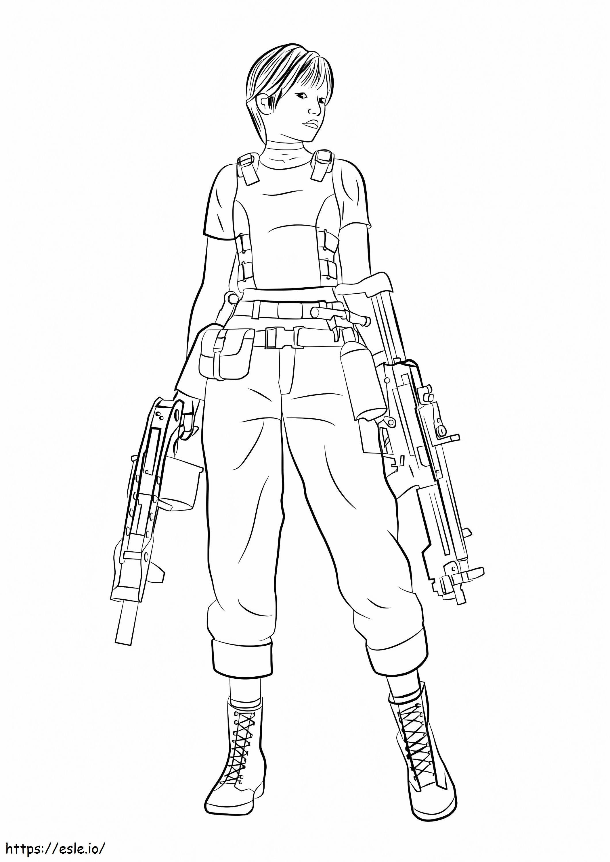 Rebecca Chambers Dari Resident Evil Gambar Mewarnai