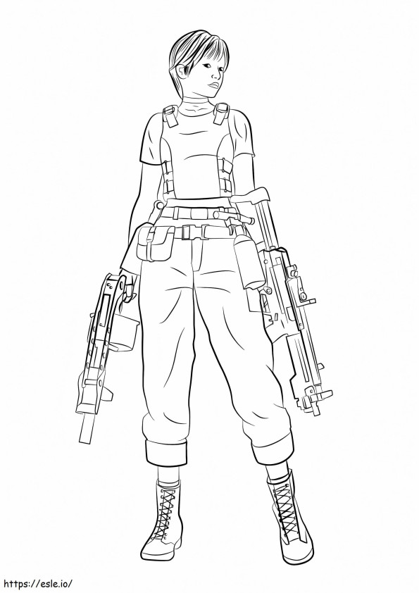 Coloriage Rebecca Chambers de Resident Evil à imprimer dessin