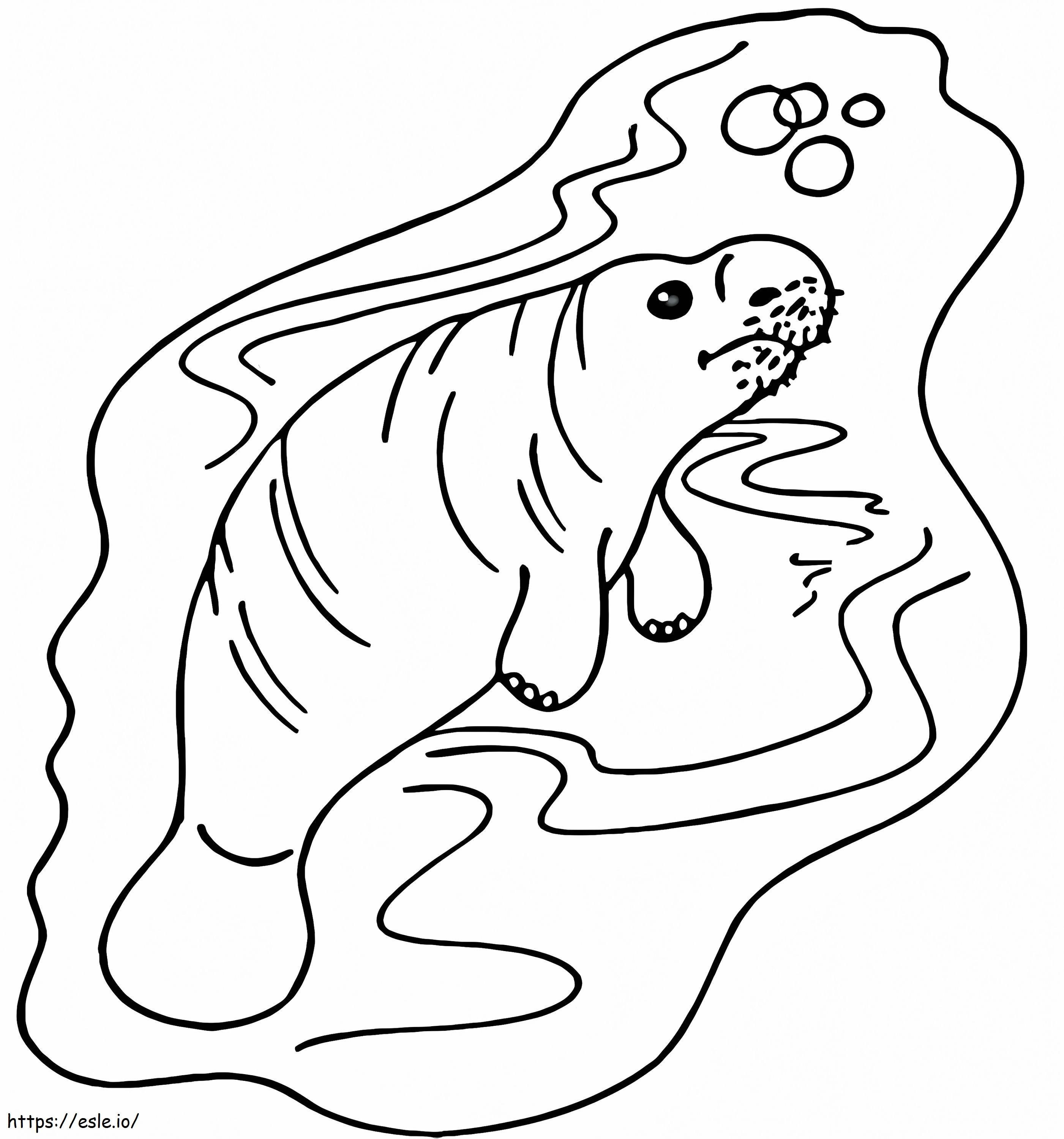 Înot lamantin de colorat