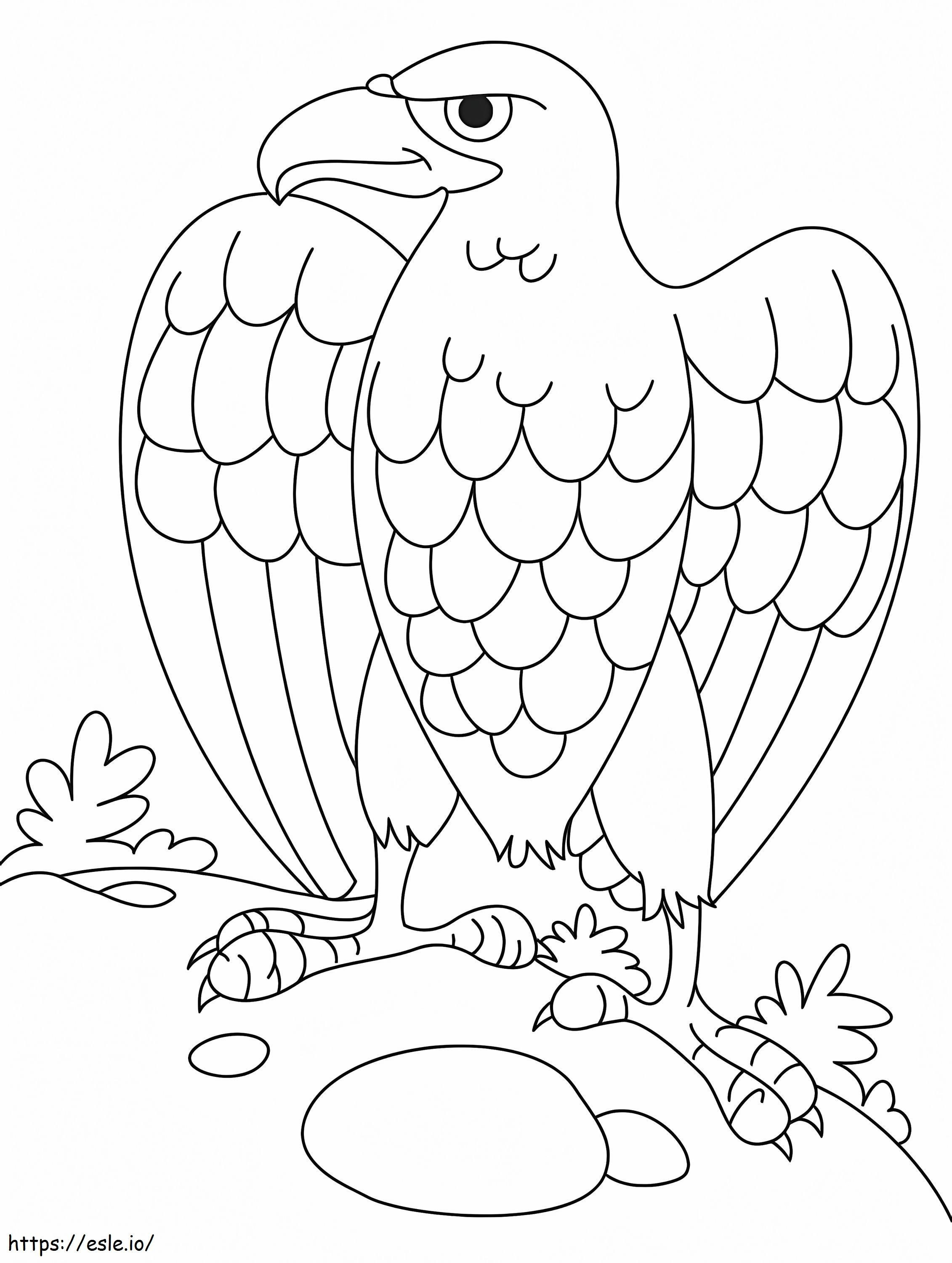Cool Eagle em pé para colorir