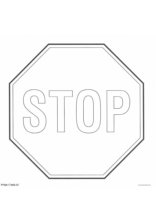 señal de stop 3 para colorear