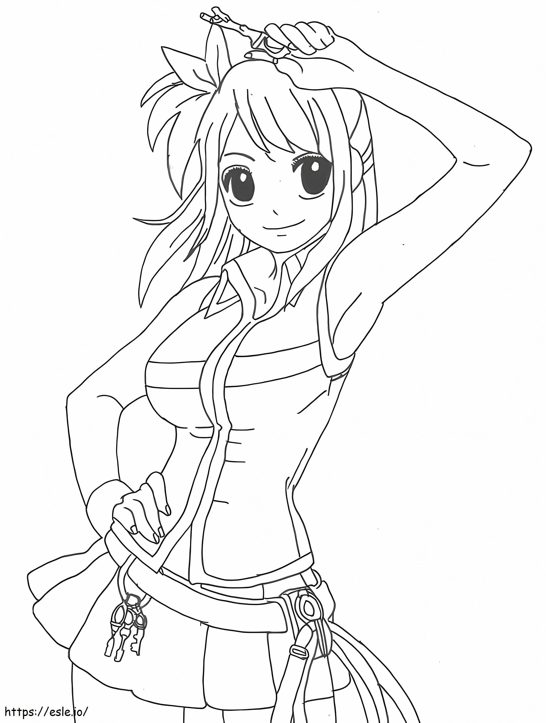 Lucy Heartfilia Smiling coloring page