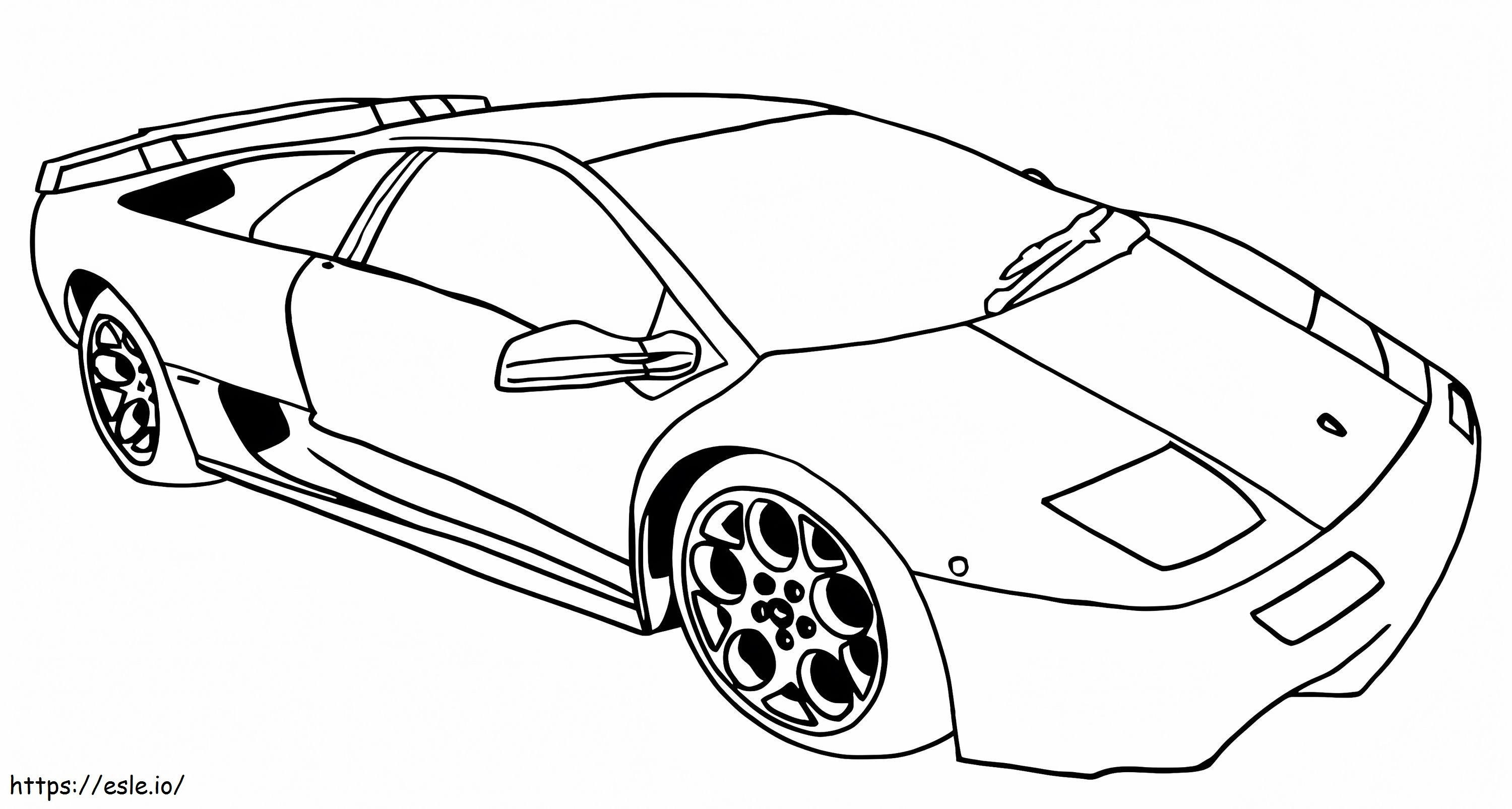 Coloriage  Lamborghini Diablo A4 à imprimer dessin