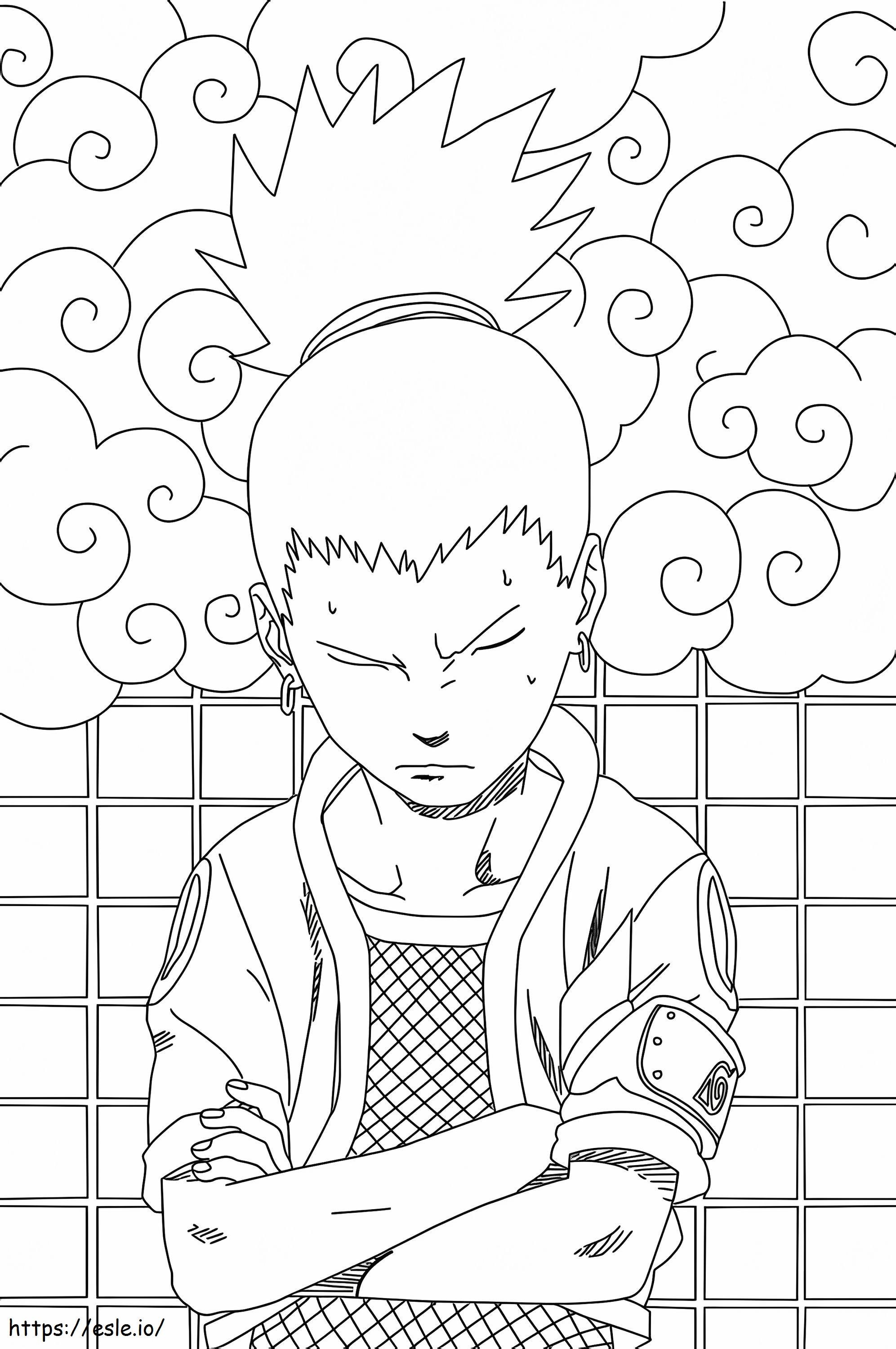 _Shikamaru A4 desene de colorat pentru copii