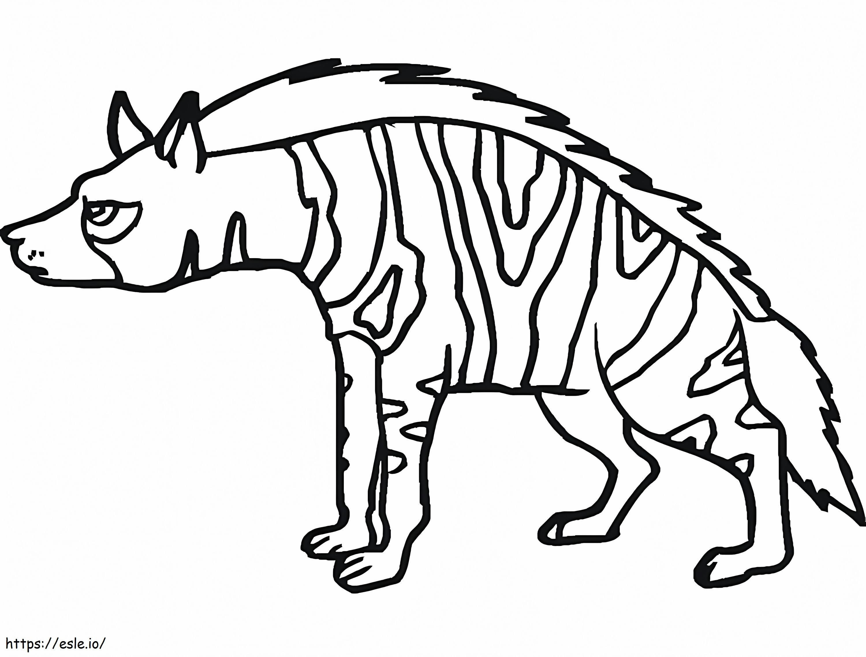 Raidallinen hyena 2 värityskuva
