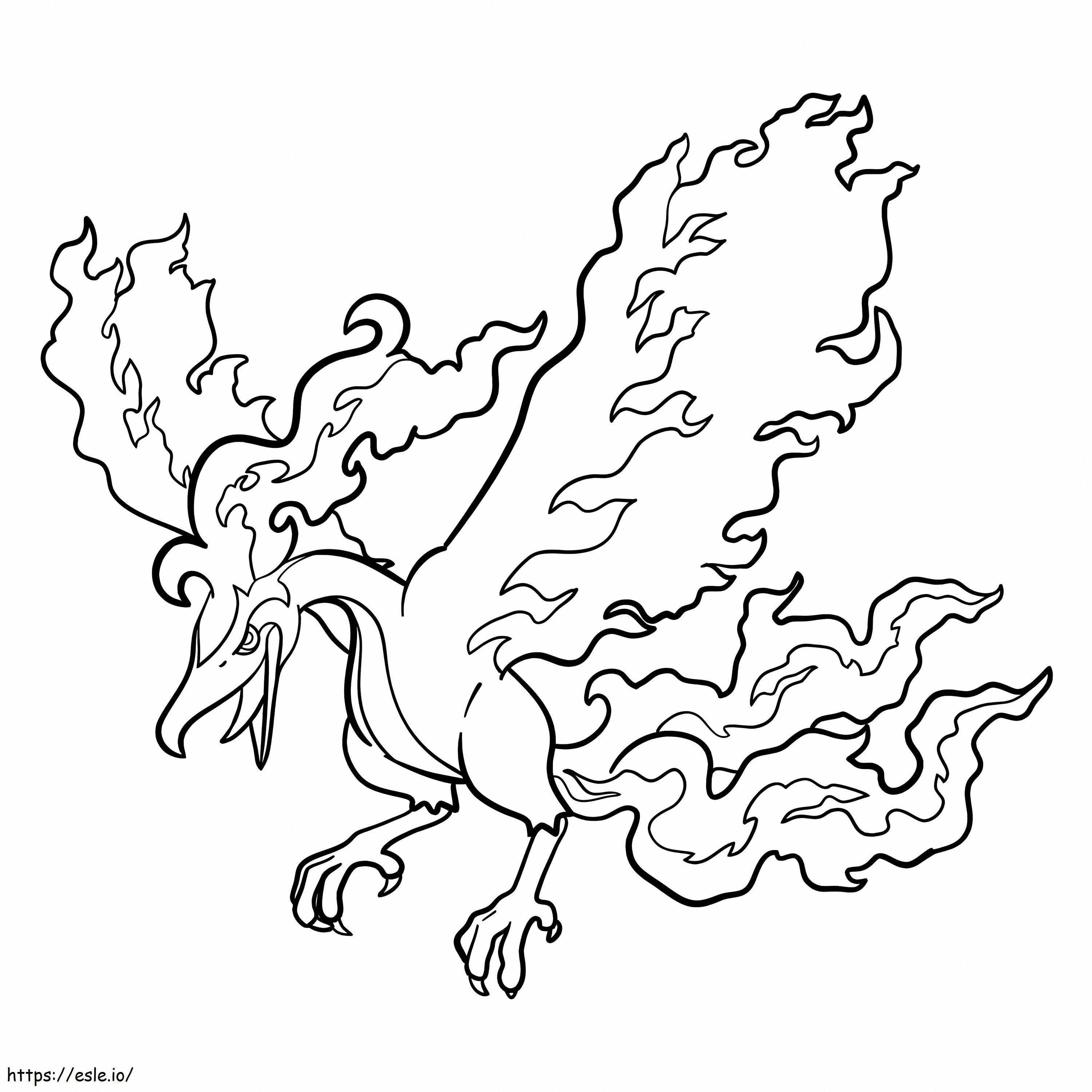 Desenhos para colorir de Moltres: traga o lendário fogo / vôo