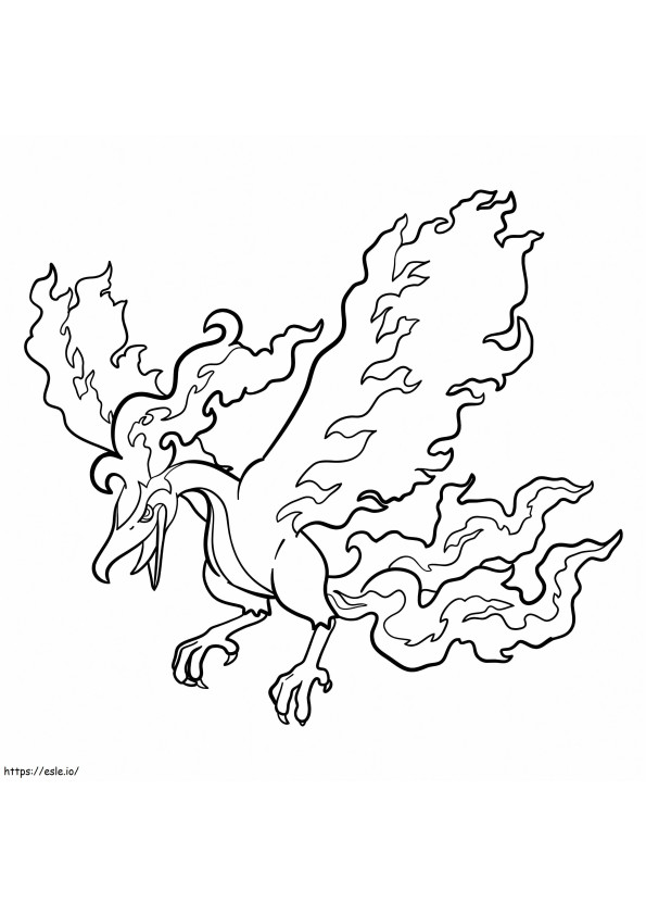 Coloriage Forme galarienne de Sulfura dans un Pokémon légendaire à imprimer dessin