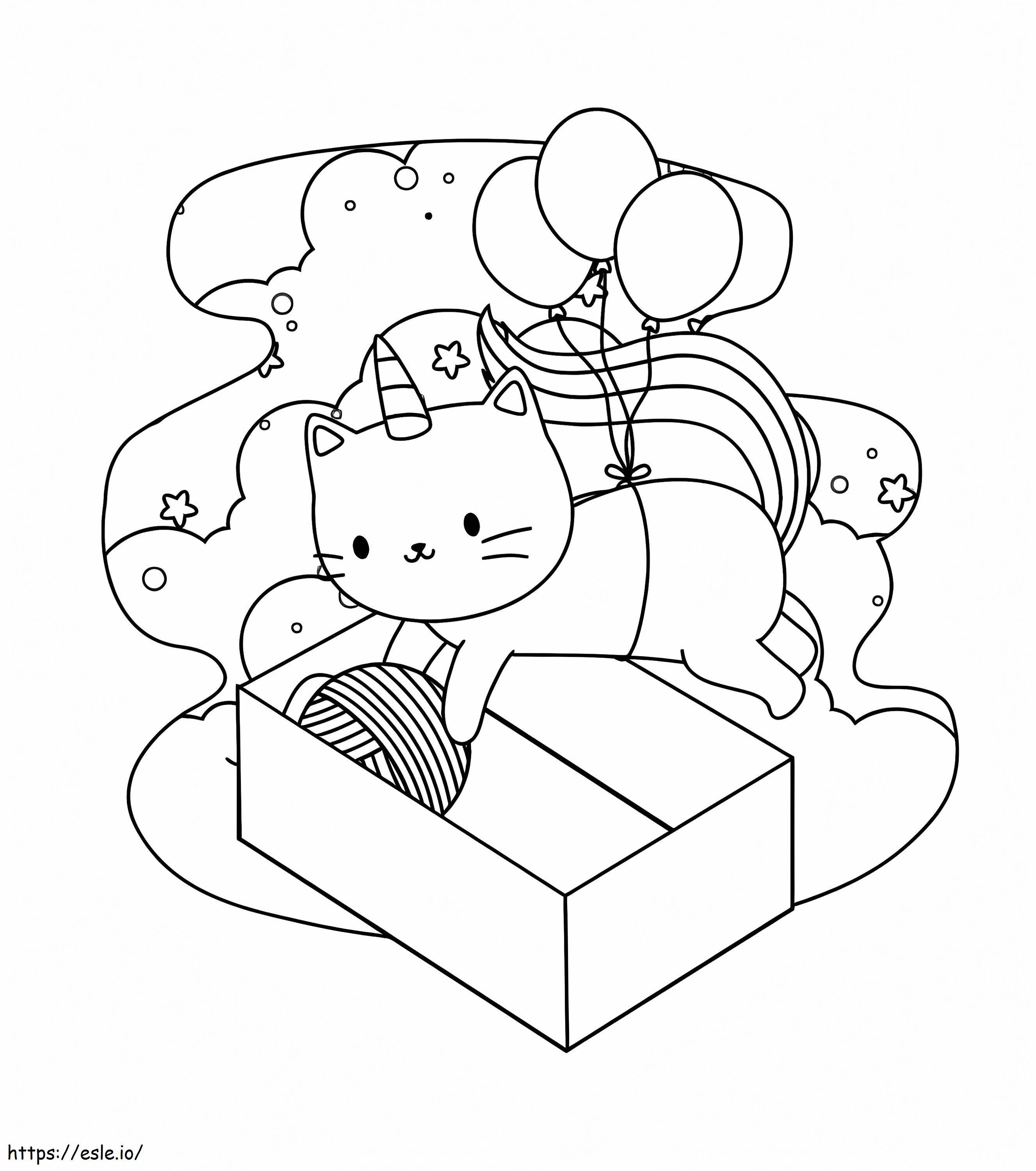 Unicorn Cat For Kids coloring page