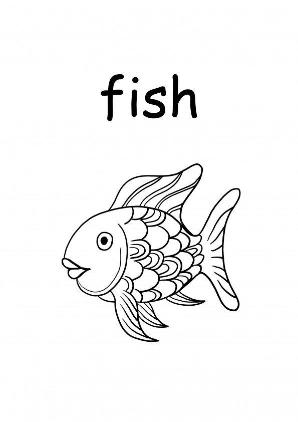 f pour poisson mot minuscule à imprimer et colorier gratuitement