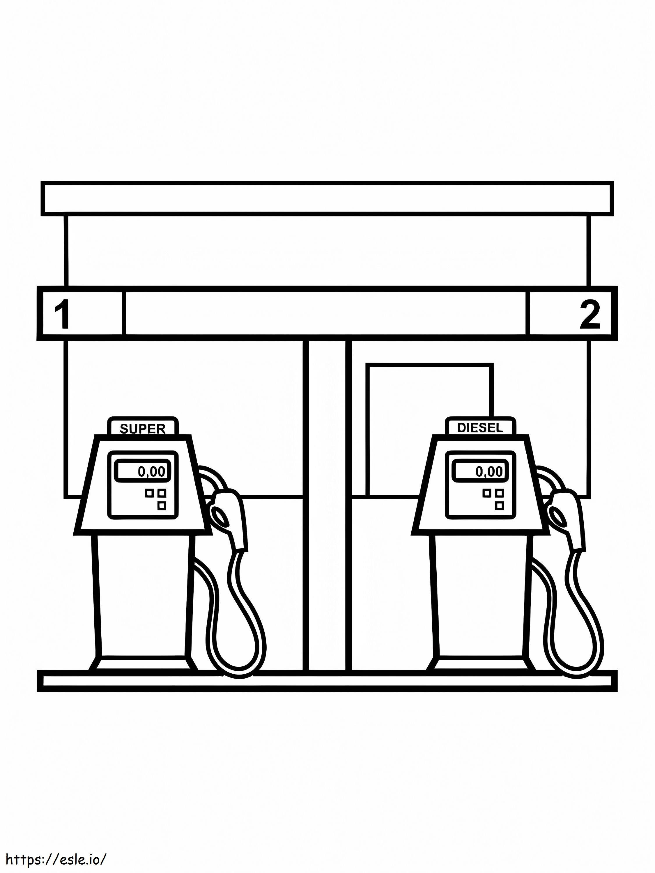 Gas Station 1 coloring page