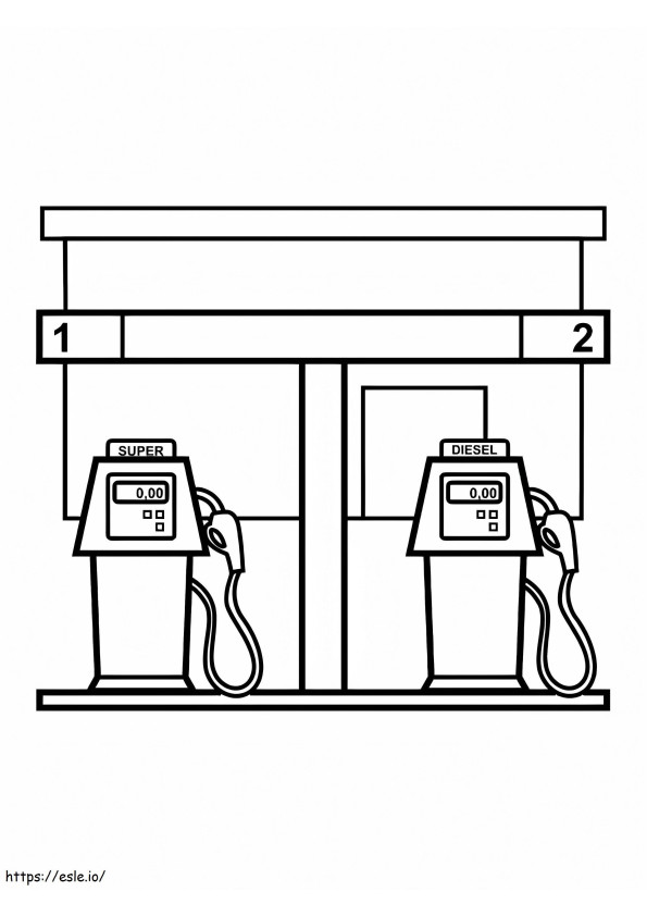 Gas Station 1 coloring page