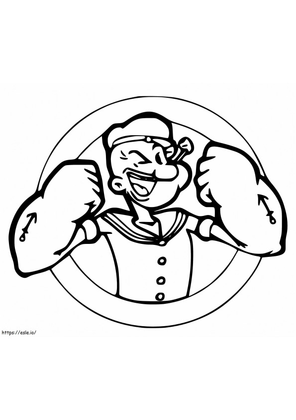 Happy Popeye coloring page