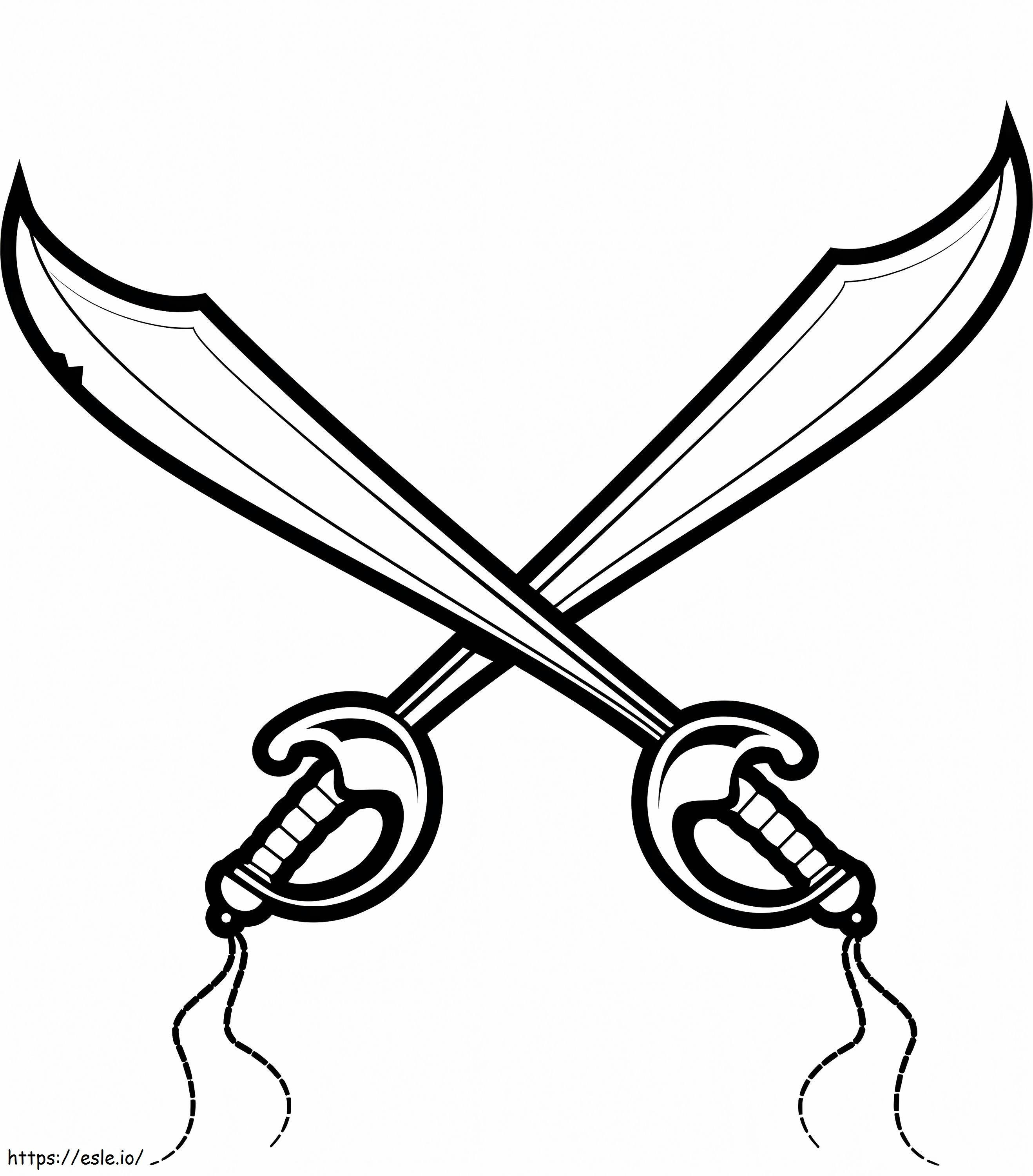 Pirate Swords coloring page