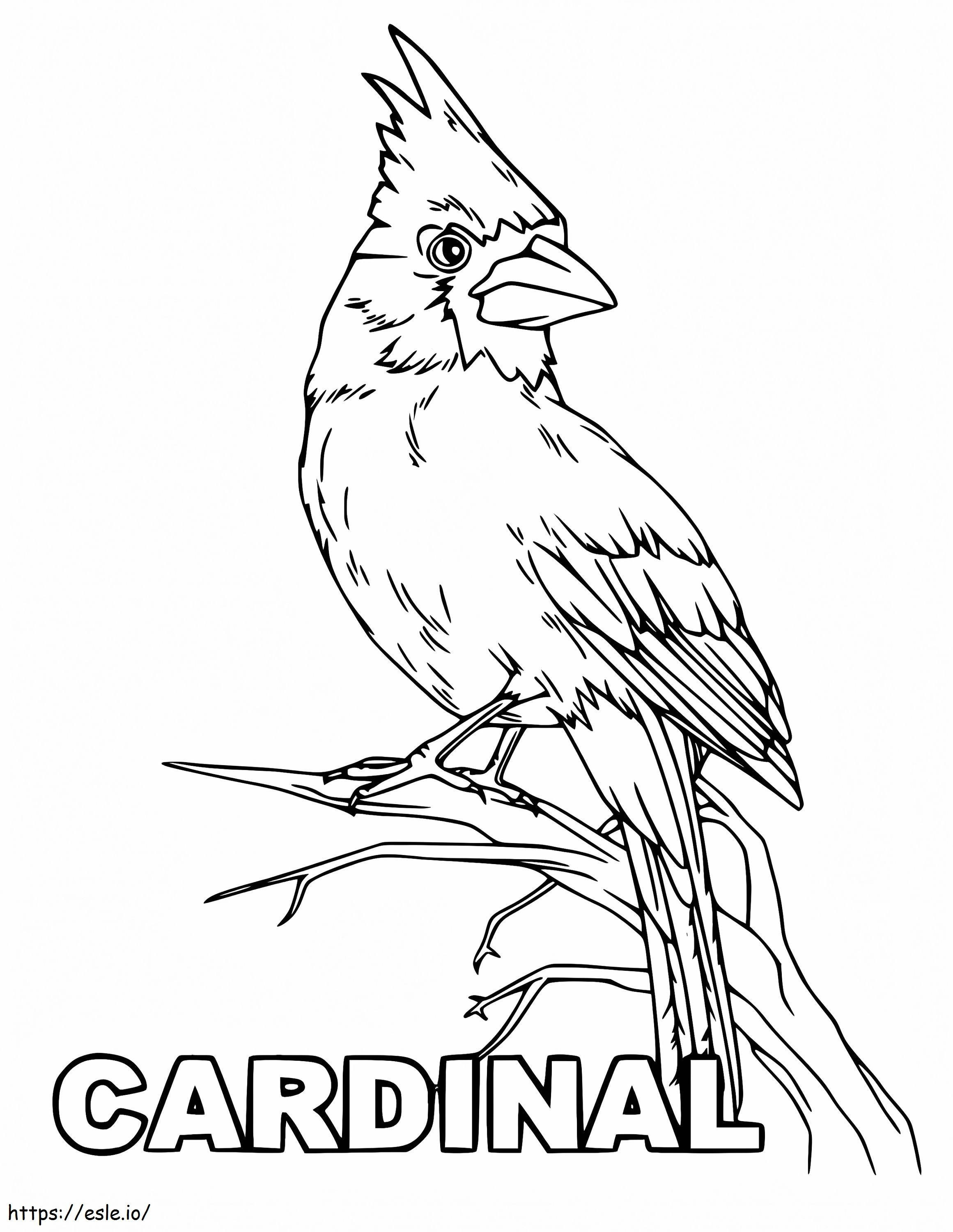 Kardinal Burung Cetak Gambar Mewarnai