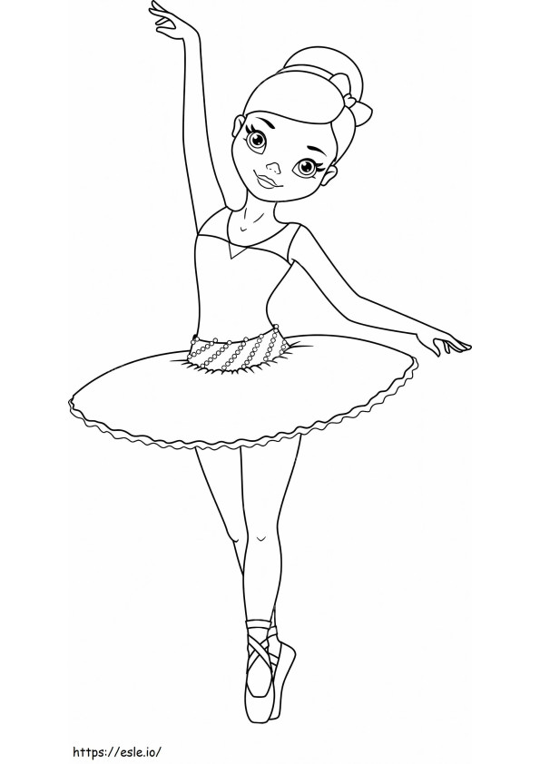 Drăguță balerină de colorat
