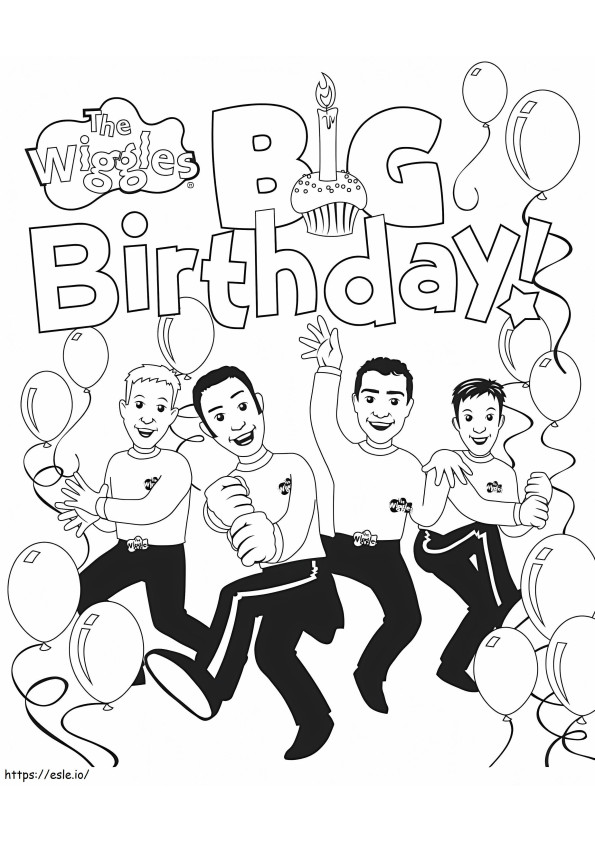 Wiggles Happy BỉThday coloring page