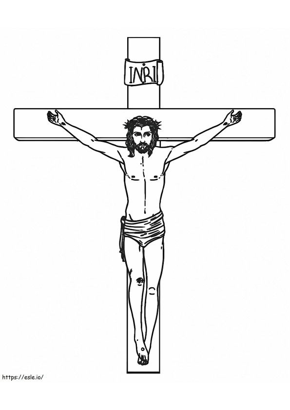 十字架上のイエス ぬりえ - 塗り絵