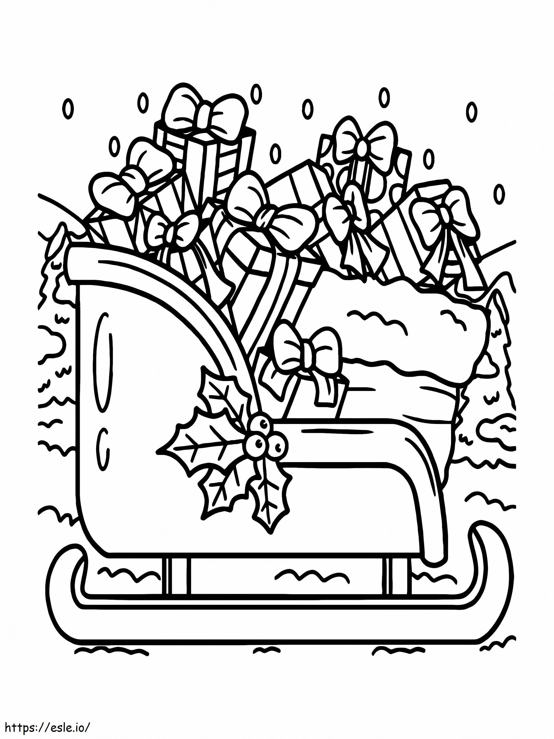Gifts On Santa S Sleigh coloring page