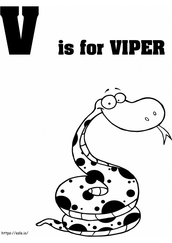 Viper Letter V coloring page