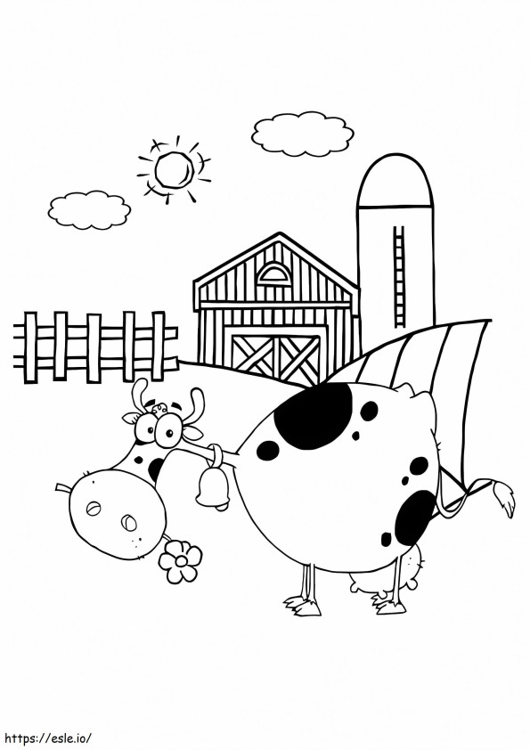 Dairy Cow Farm coloring page