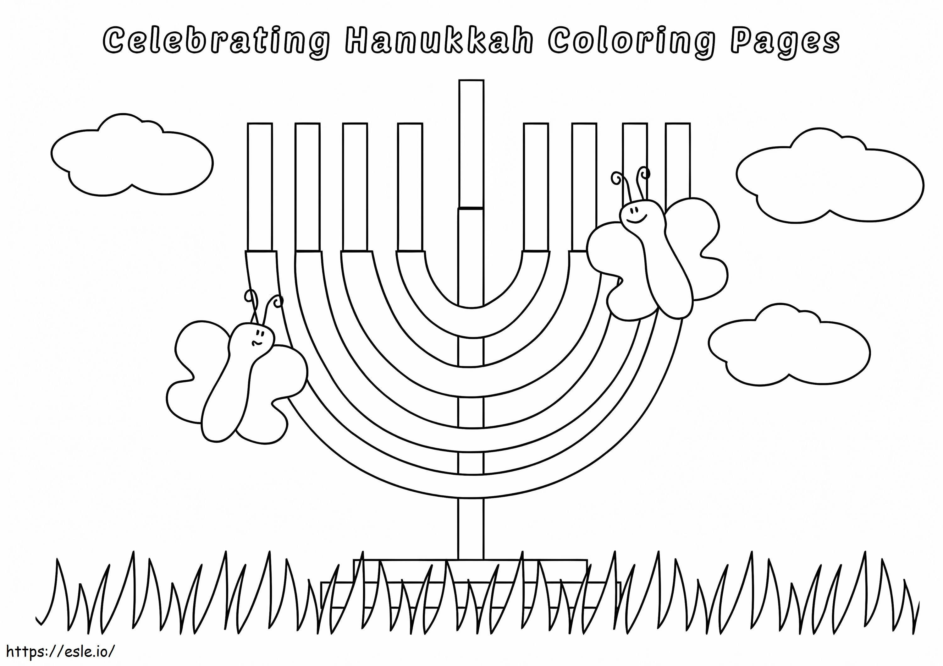 Celebrando Hanukkah para colorear