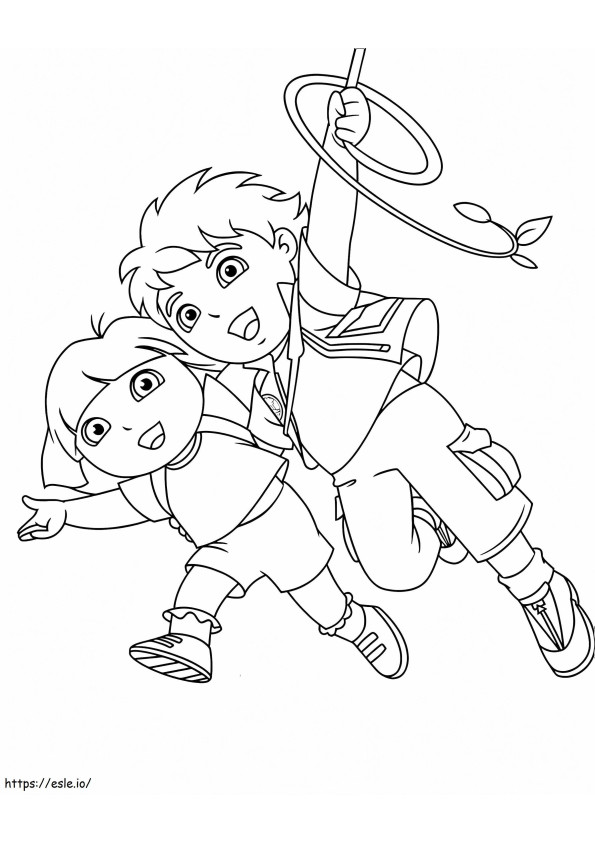 Diego And Dora Climbing coloring page