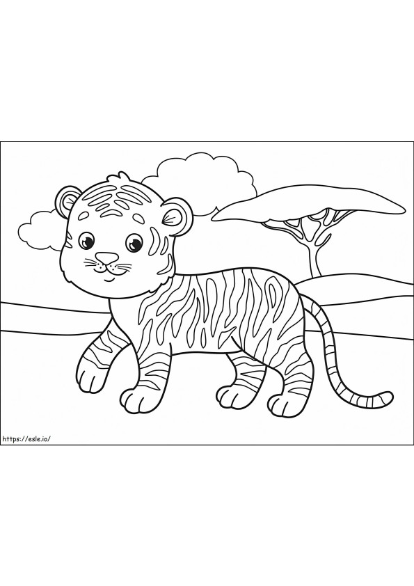 Adorable Tiger coloring page