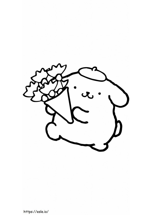 Flower And Pompompurin coloring page