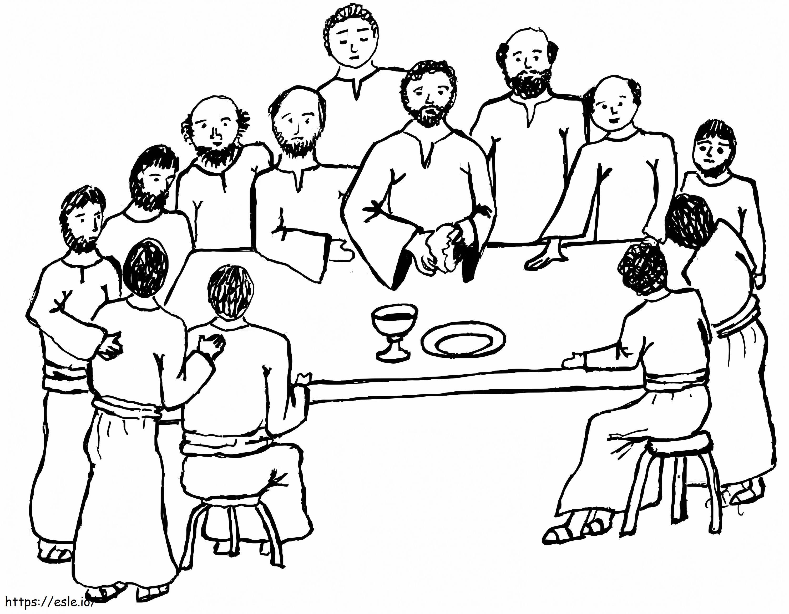 La última cena 4 para colorear