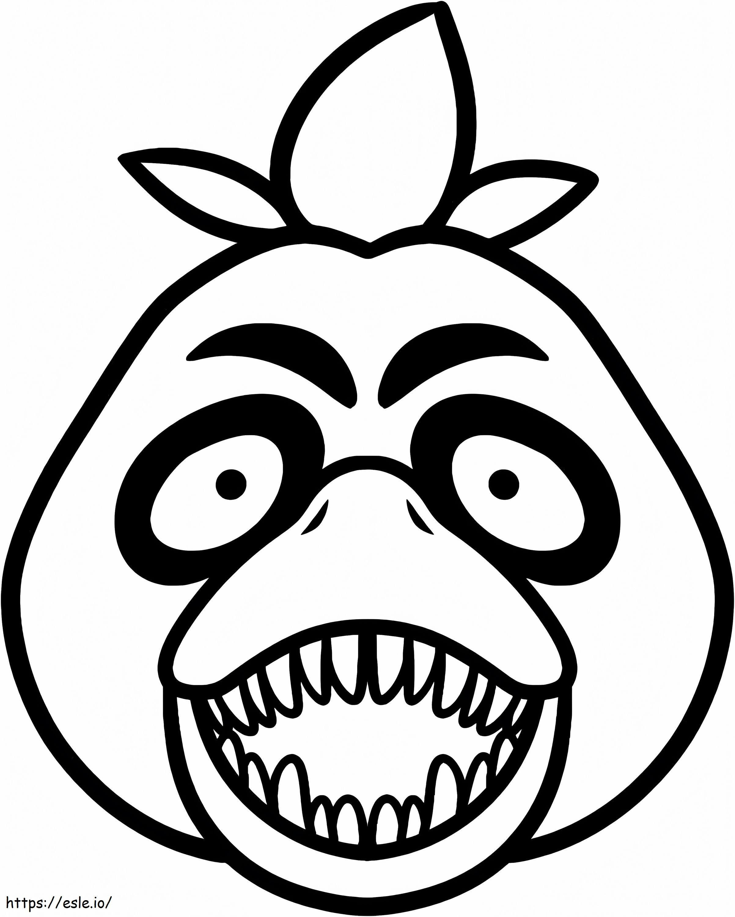 Creepy Chica Face FNAF coloring page
