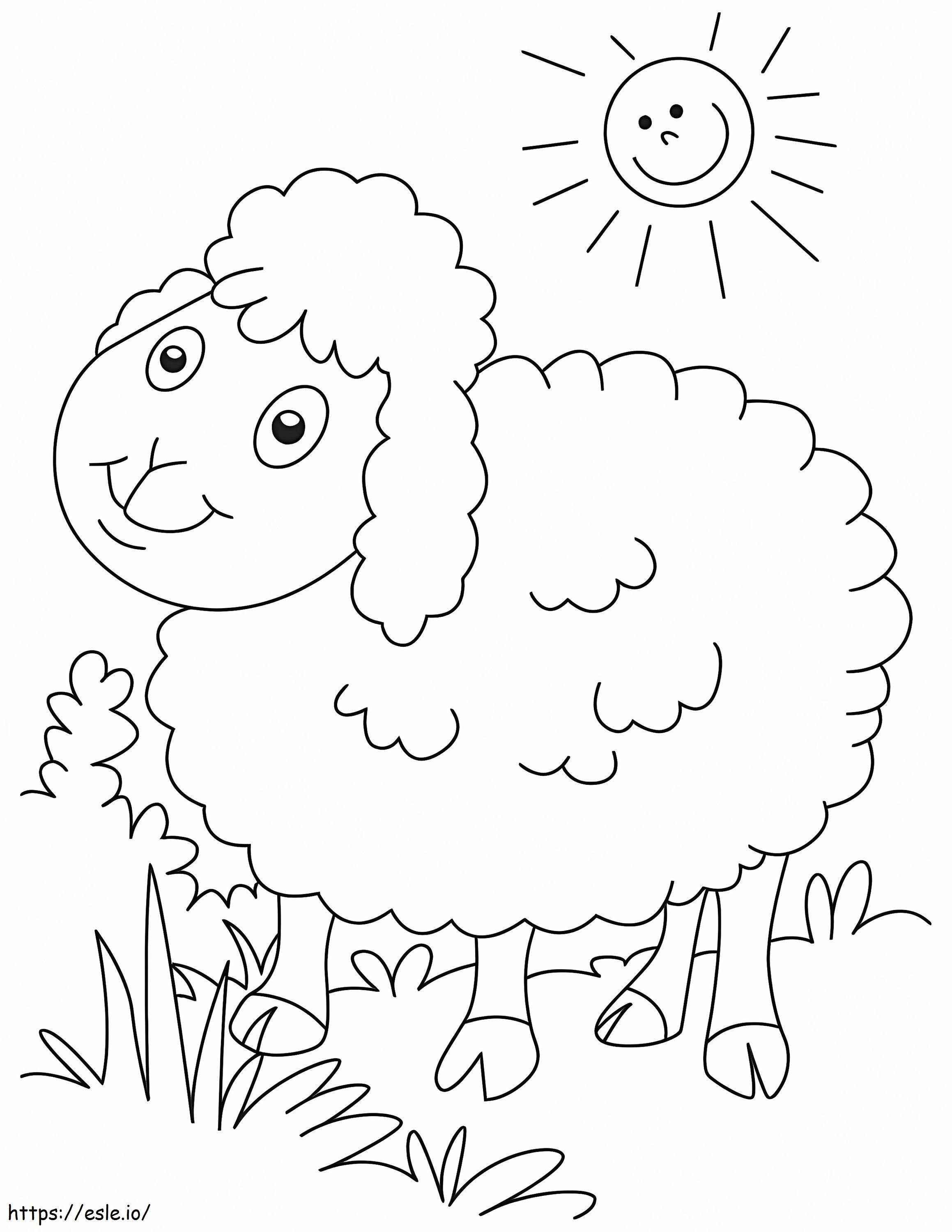 Coloriage Moutons se prélassant au soleil à imprimer dessin