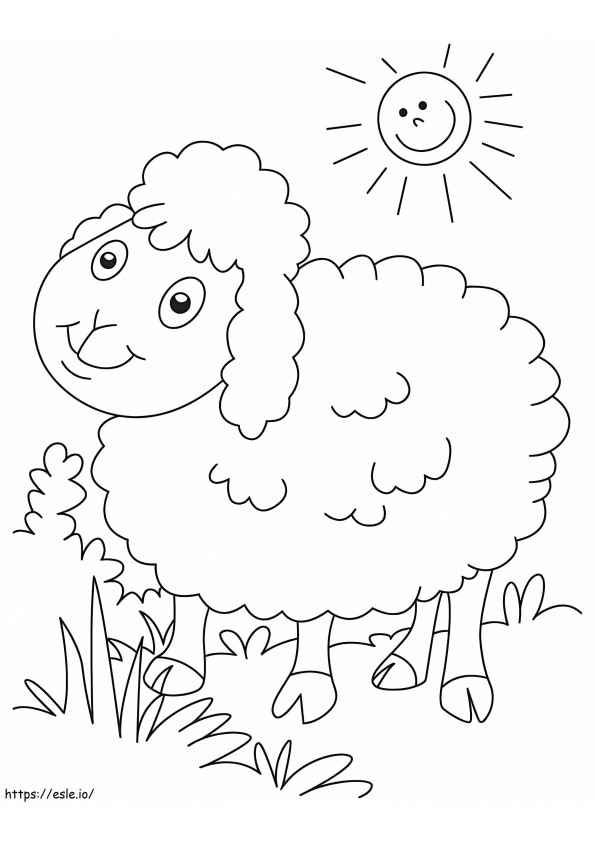 Sheep Basking In The Sun coloring page