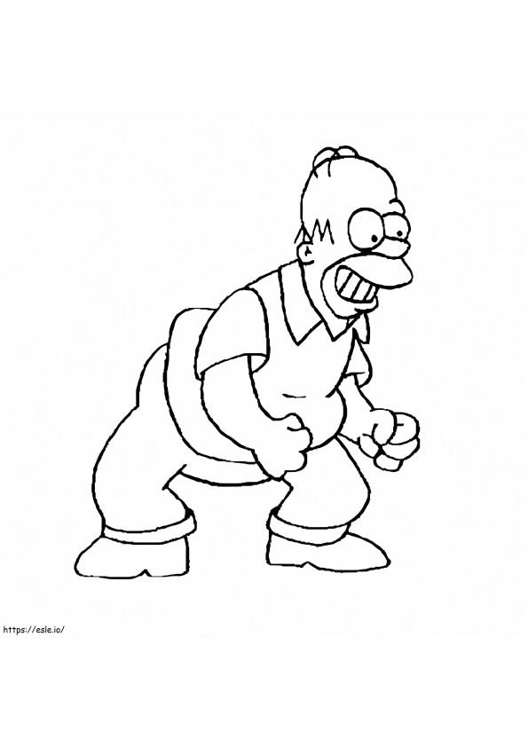 Coloriage Homer Simpson souriant à imprimer dessin