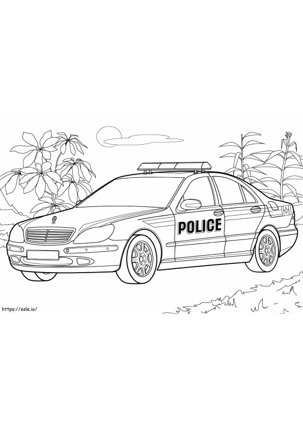 Politieauto voor kleurplaat