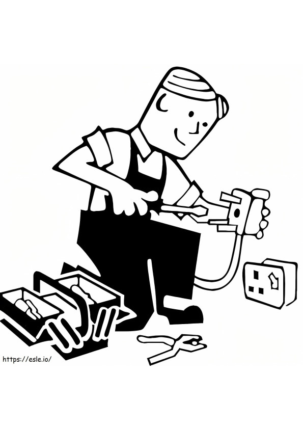 Electrician 9 coloring page