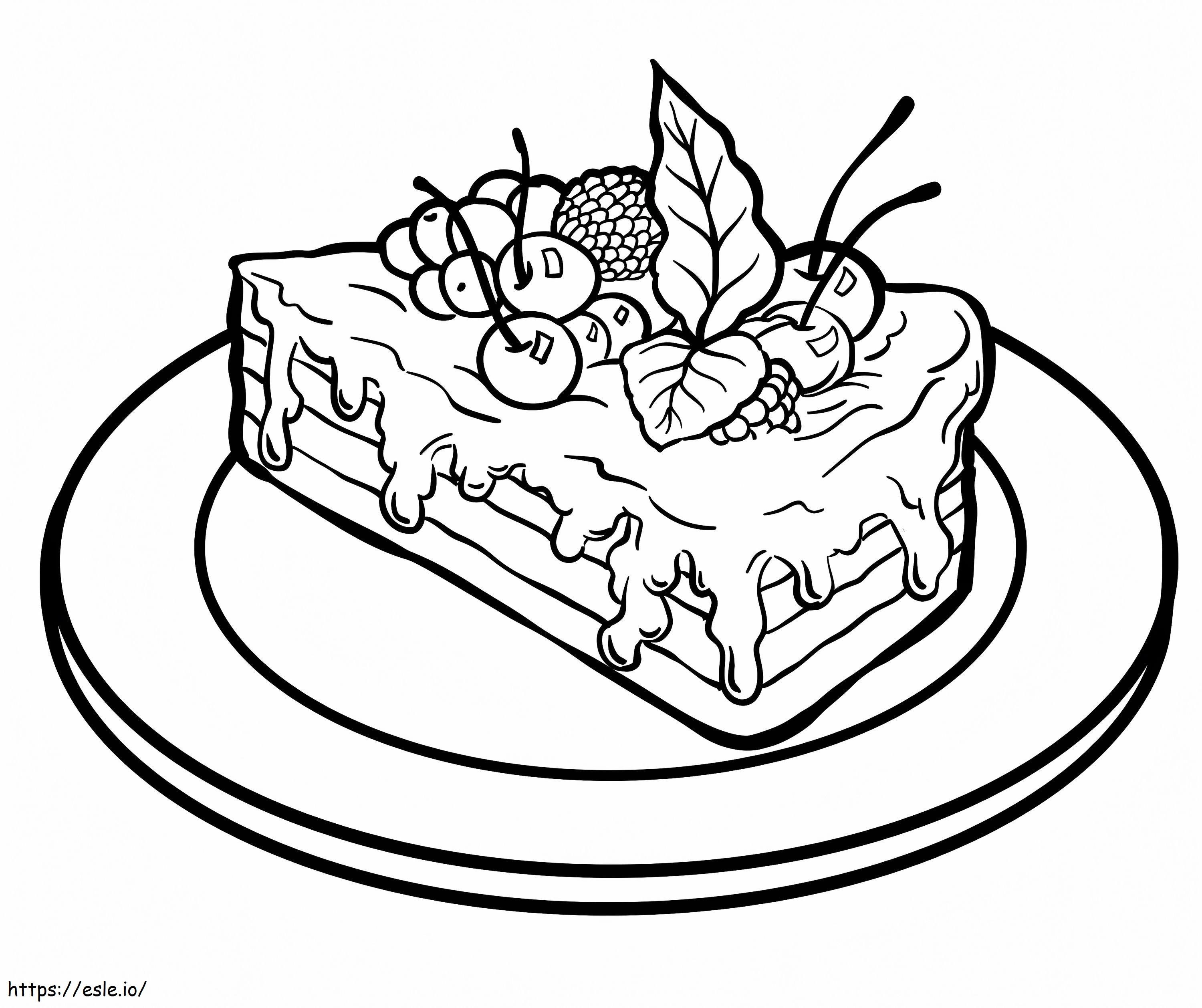 Bucată de tort imprimabilă de colorat