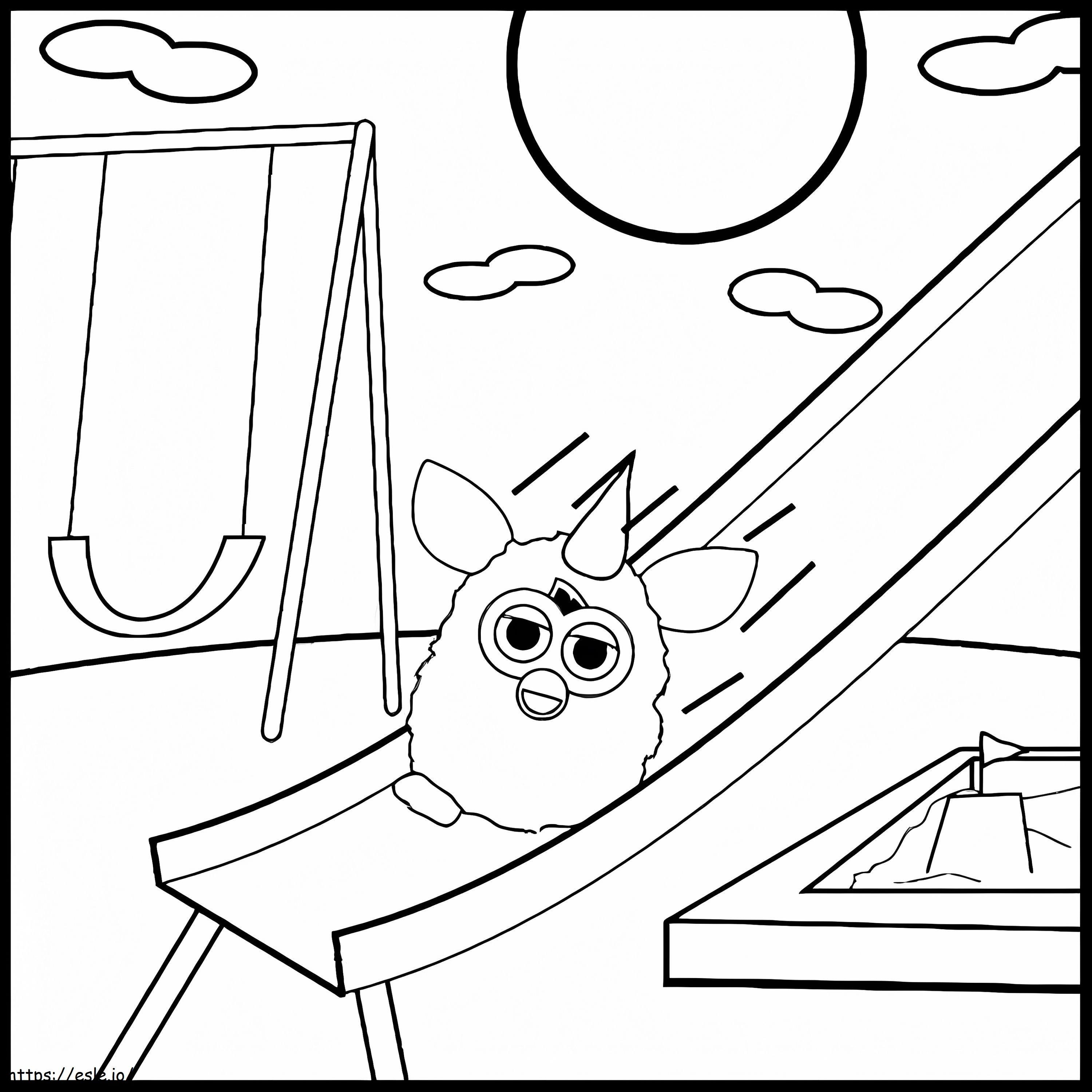 Coloriage Furby jouant à imprimer dessin