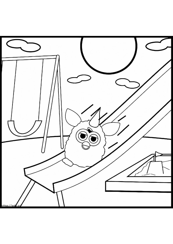 Furby Playing coloring page