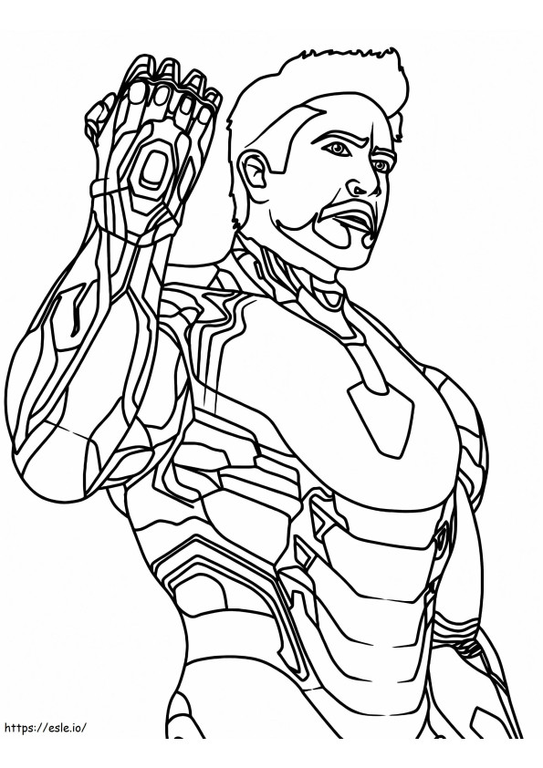 Coloriage Iron Man et les pierres d'infinité à imprimer dessin